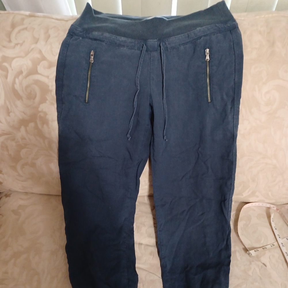 Cloth & stone pull on pants womens xs 100% tencel blue Joggers beach lounge